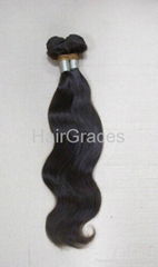 100% human hair Brazilian Remy Body Weft Weave Weaving Wavy Wave 16inch Black 1B