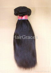 100% human hair Indian Remy Straight Weft Weave Weaving 14inch Black 1B#