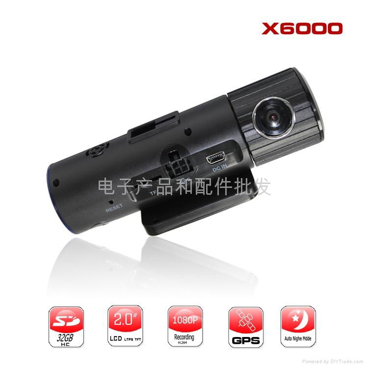 Carcam 5.0 Mega 1080p - 720p Car DVR X6000 with Dual Lens 5