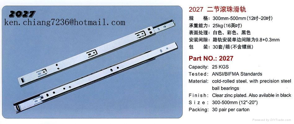 hot sale high quality 27mm 2-fold #2027 ball bearing drawer slide