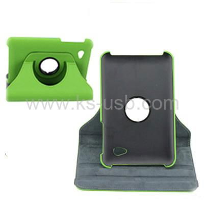 360 Degree Rotatable Leather Case with Holder for Samsung P6200