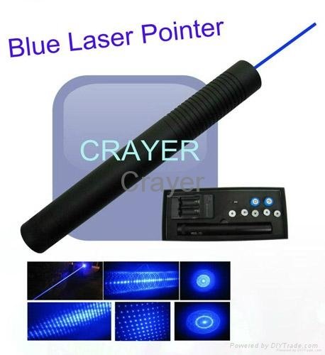 Powerful 5 in 1 Blue laser torch/pointer with 5 Star caps