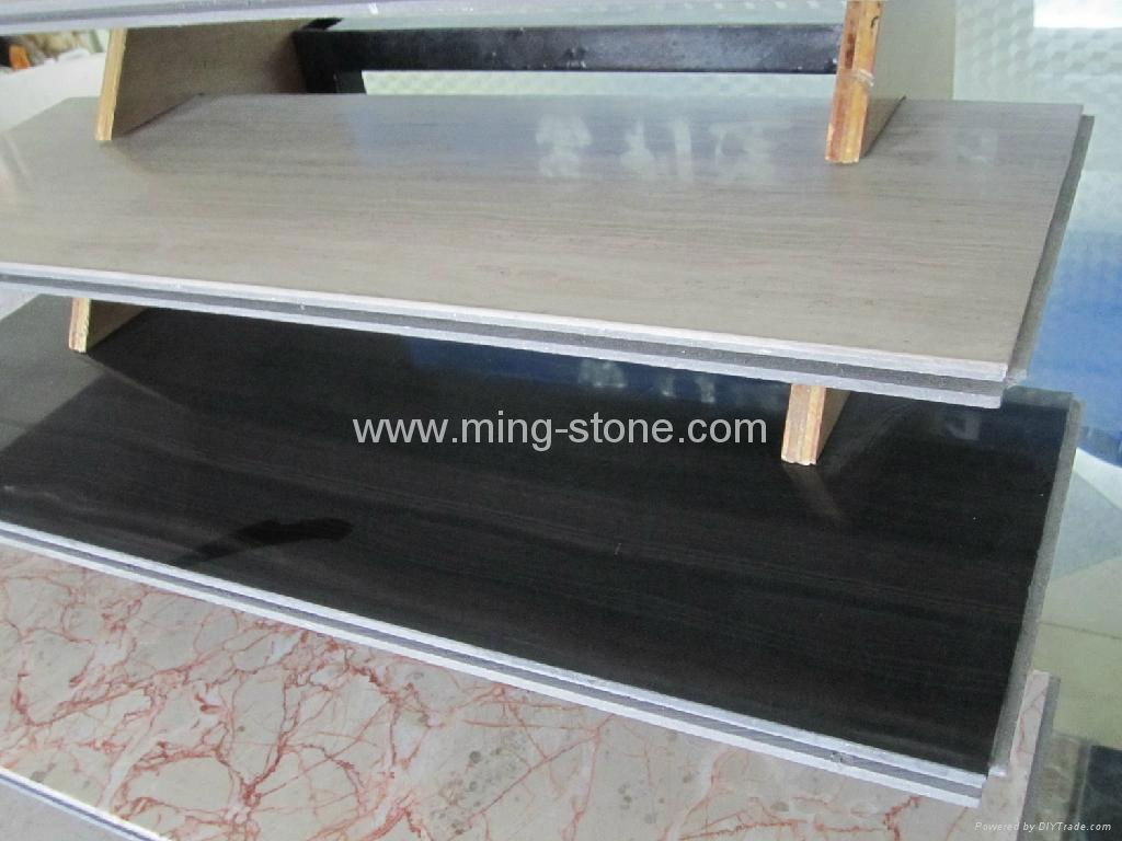 Wood Vein Marble Flooring, marble veneer + cement fabric backing