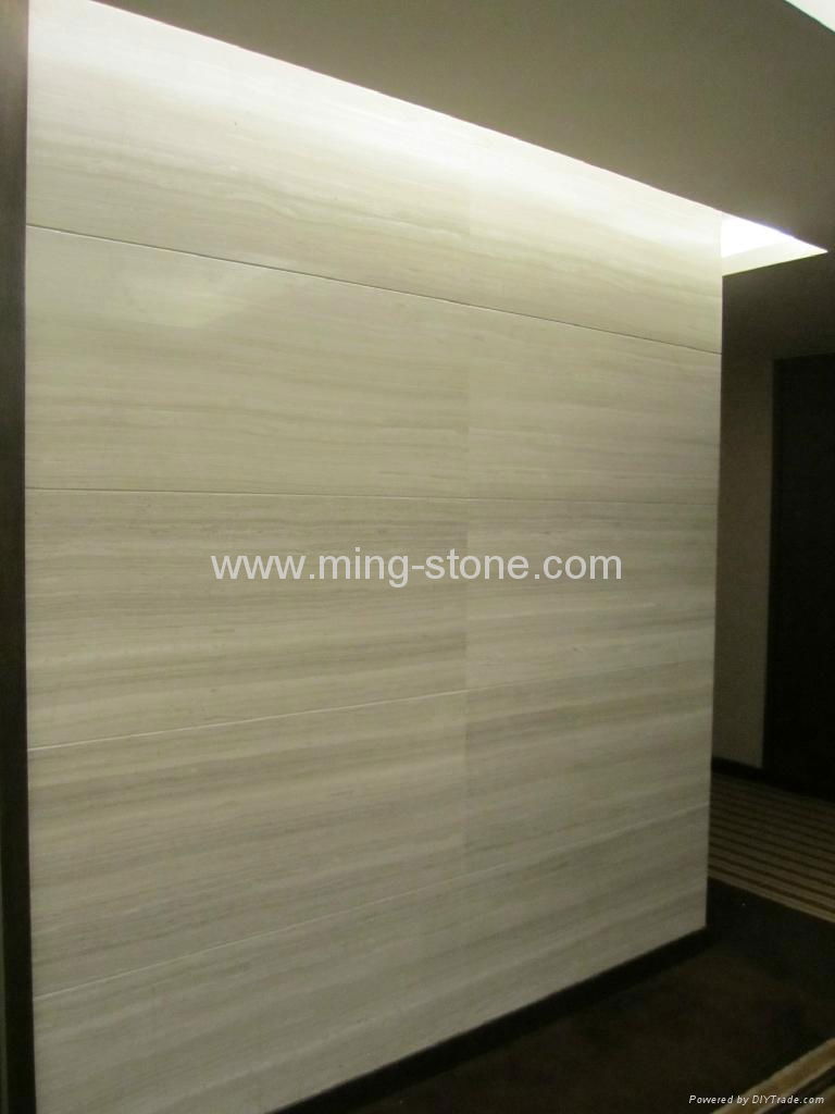 Wood Vein Marble Flooring, marble veneer + cement fabric backing 4