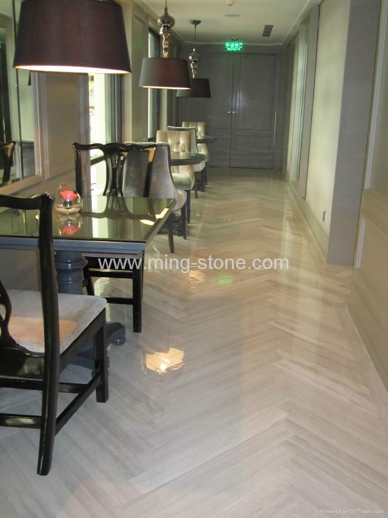 Wood Vein Marble Flooring, marble veneer + cement fabric backing 5