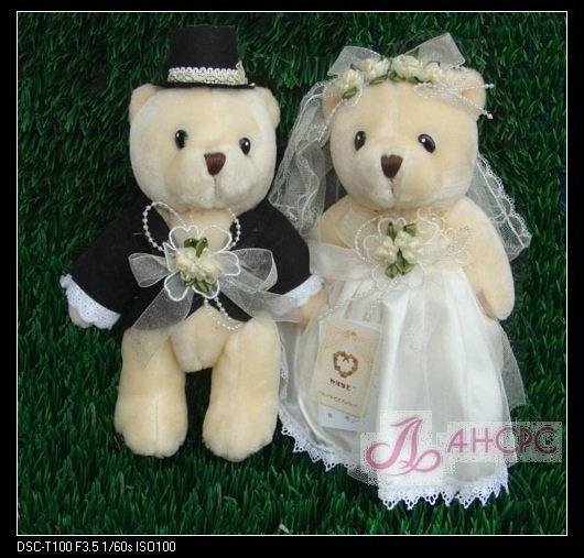 Plush Teddy Bear Bride Bear & Bridegroom 25mm