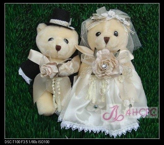 Plush Teddy Bear Bride Bear & Bridegroom 25mm 3