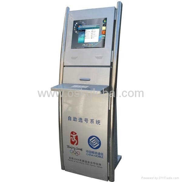 Touch screen public service kiosk with keypad and printer(OSK1018)