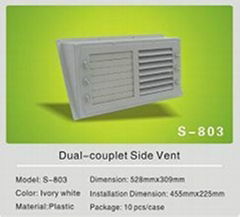 Double couplet side vent for air conditioning chillers
