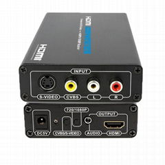 RCA Composite and S-video to HDMI Converter upscale to 1080P