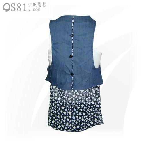 Lady's Denim Waistcoat With Yarn  2