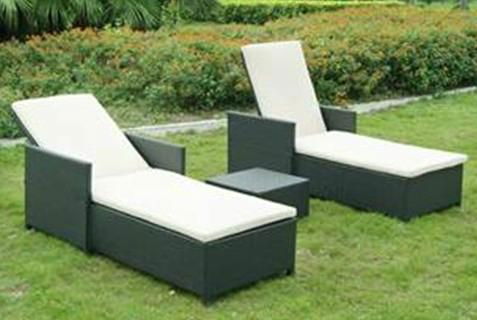 aluminum frame rattan lounge