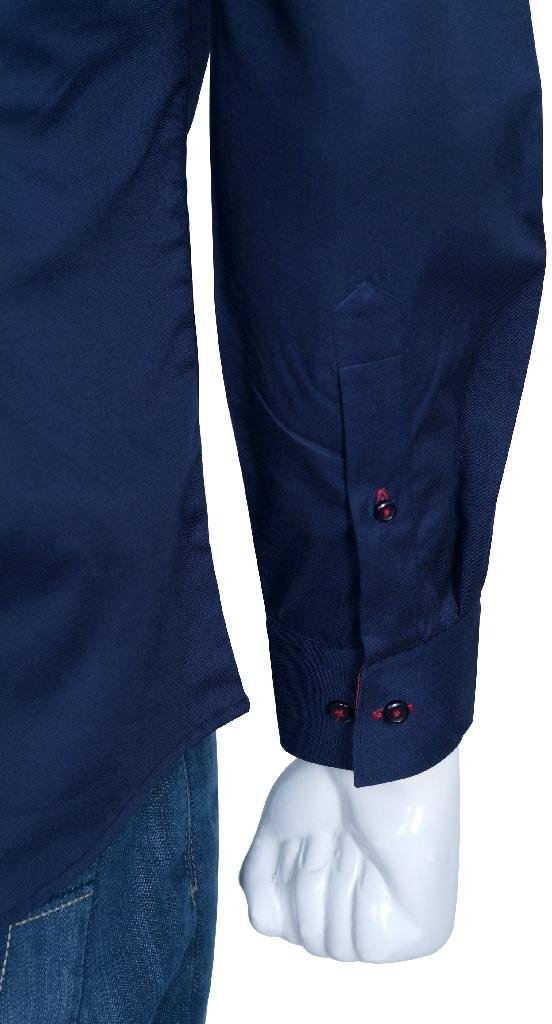 Xcite Navy Blue Designer Shirt with Red Innerts - FPW341 - Uniworth ...