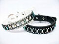 Crystal pu pet collar     4