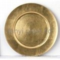 Gold Beaded Charger Plates 13" 3