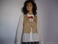 girls suits pure white shirts and khaki vest