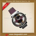 2012 Hot Sale Fashion Transparent Dial Leather Watch with PU Strap