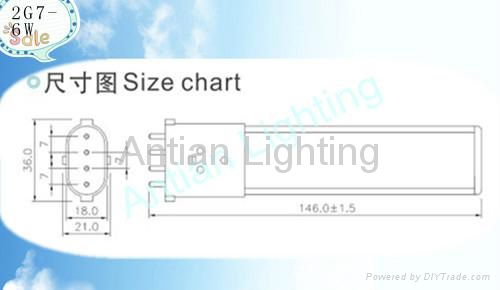 LED down light 2G7 6W 2