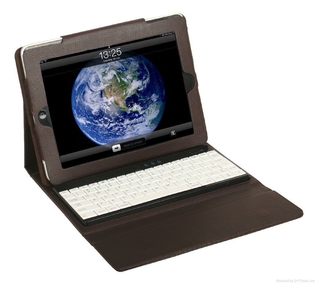 For ipad 2 bluetooth keyboard with leather case 2