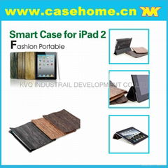 wooden pu case for ipad 2 