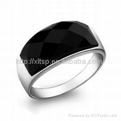 crystal fashion titanium ring