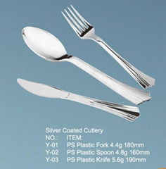 Siver Coated Plastic Cultery