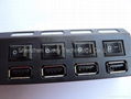 USB2.0 4ports HUB with switches 4