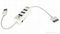 USB2.0 HUB with Iphone Ipod Ipad Charger Adapter 2