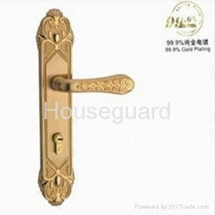 99.9% Gold Electroplate Kirsite Lever Lock of European Style