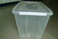 transparent storage container with wheels