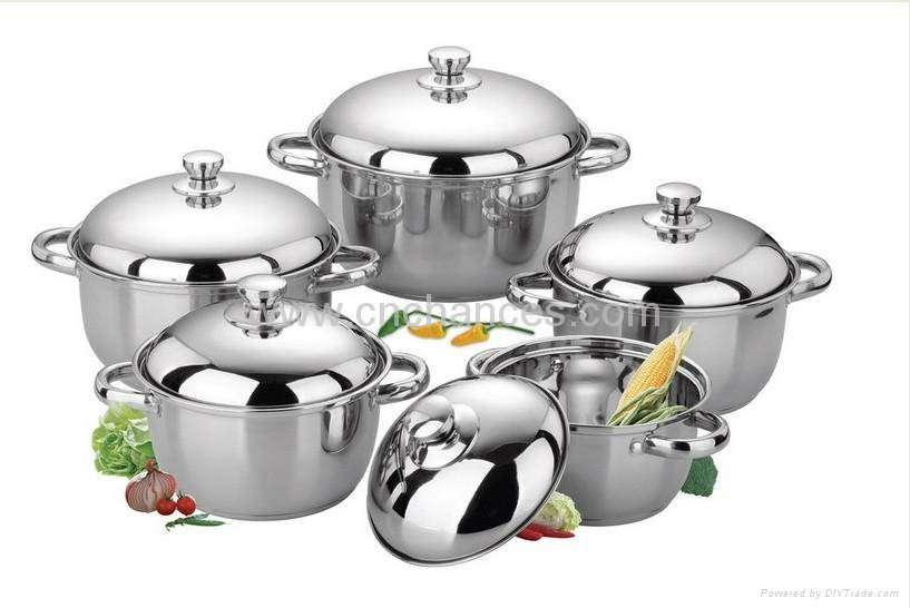 New Arrival Japanese Style 10-piece Stainless Steel Cookware Set with Steel Lid