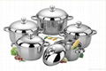 New Arrival Japanese Style 10-piece Stainless Steel Cookware Set with Steel Lid 1