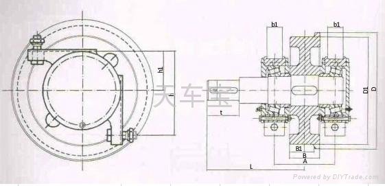 φ250單邊主動車輪組 軸承型號-7512 鑄鋼 3
