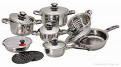 16pcs stainless steel cookware set