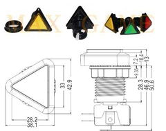 Triangle illuminated push button