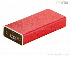 5000mAh Portable power bank with premium leather casing of perfect power charger
