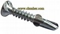 Flat serrated head with wings self-drilling screw