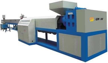 PE profiles extrusion machine (100% made from PE scrap ) 