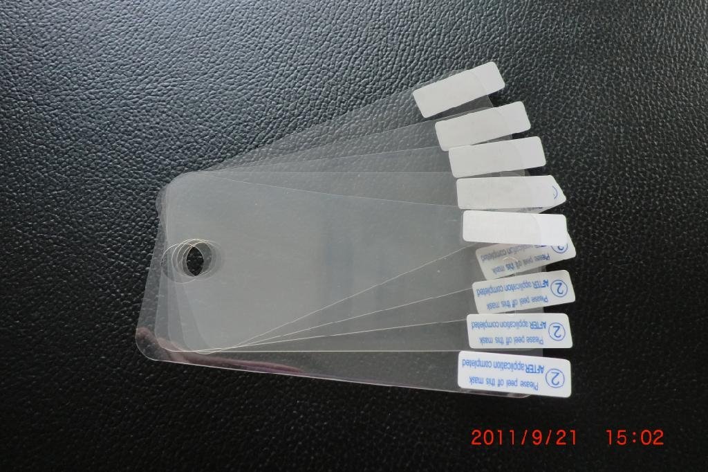 苹果ipnone4代三层PET防刮花手机保护贴膜，一套 2