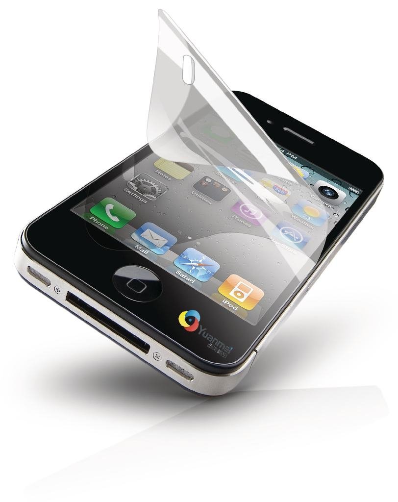苹果ipnone4代三层PET防刮花手机保护贴膜，一套 3