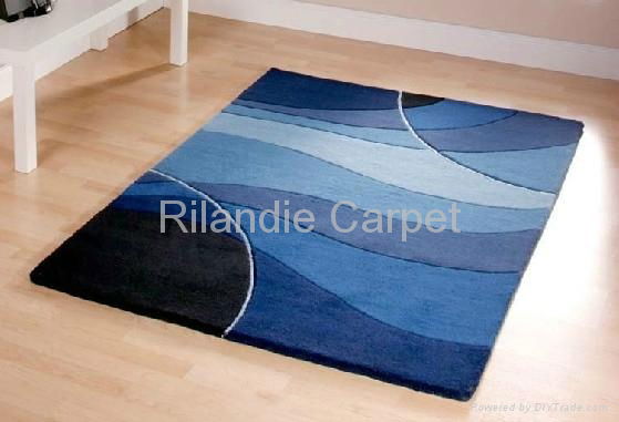 Hand Made wool modern area rug 3