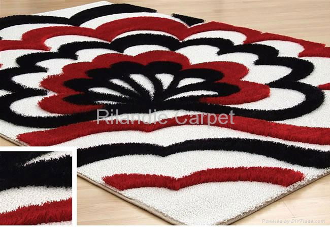 韩国丝涤纶丝长毛地毯