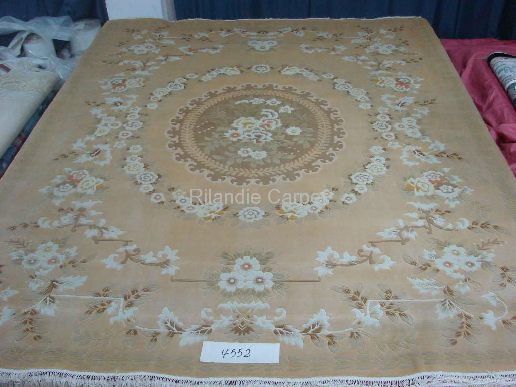 hand knotted 120Line real silk carpet