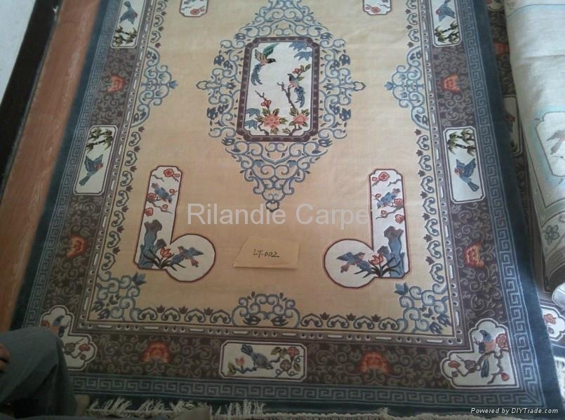hand knotted 120Line real silk carpet 5