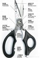 Multifunctional kitchen scissors with plastic handle  2