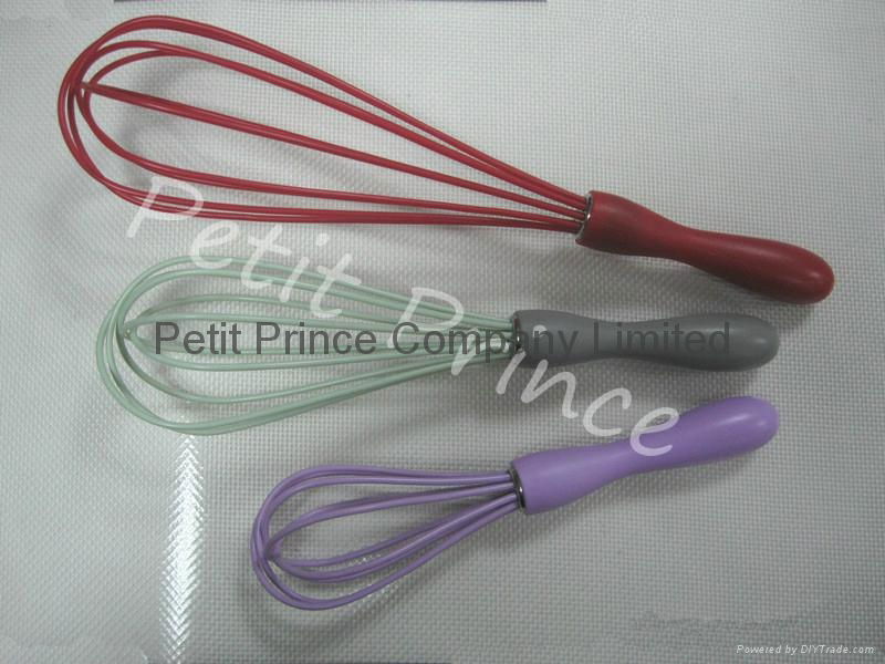 silicone egg whisk with S/S handle OR plastic handle 3