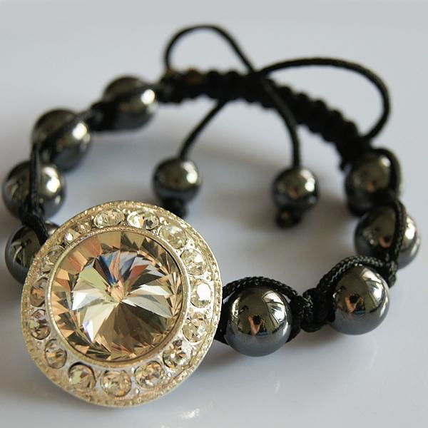 10mm round hematite beads adjustable shamballa bracelet wholesale