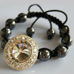 10mm round hematite beads adjustable shamballa bracelet wholesale