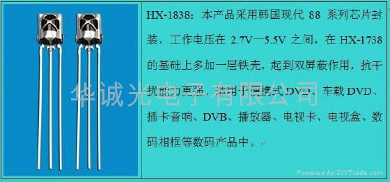 供應電視機車載DVD專用鐵殼雙屏蔽遙控接收頭