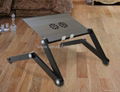 Foldable and portable laptop table with 2 usb fans 2